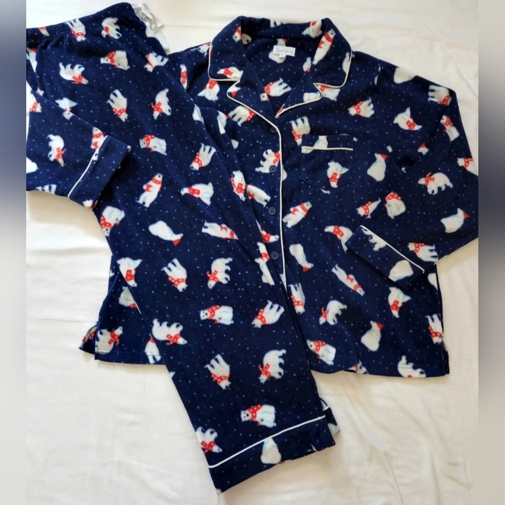 Pajamagram Size 2X Soft Fleece Polar Bear Pajamas PJs Lounge Set 2XL